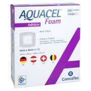 Aquacel Foam Adhäsiv 8x8 cm Verband 10 St