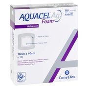 Aquacel Ag Foam adhäsiv 10x10 cm Verband 10 St