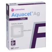 Aquacel Ag Foam adhäsiv 12,5x12,5 cm Ver 10 St