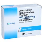 AMOXICILLIN/Clavulansäure Zentiva 500mg/125mg FTA 20 St