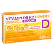 Produktabbildung: Vitamin D3 K2 Hevert + Ca. & Mg 2000 IE 60 St