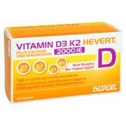 Produktabbildung: Vitamin D3 K2 Hevert + Ca. & Mg 2000 IE 120 St