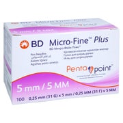 Bd Micro-fine+ Pen-nadeln 0.25mmx5mm 31g 105 St